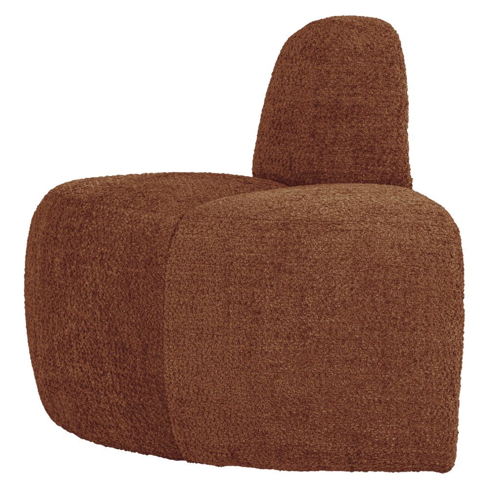 MOJO EETBANK HOEK ROND RUGLEUNING WOLLIG ROESTBRUIN [fsc]