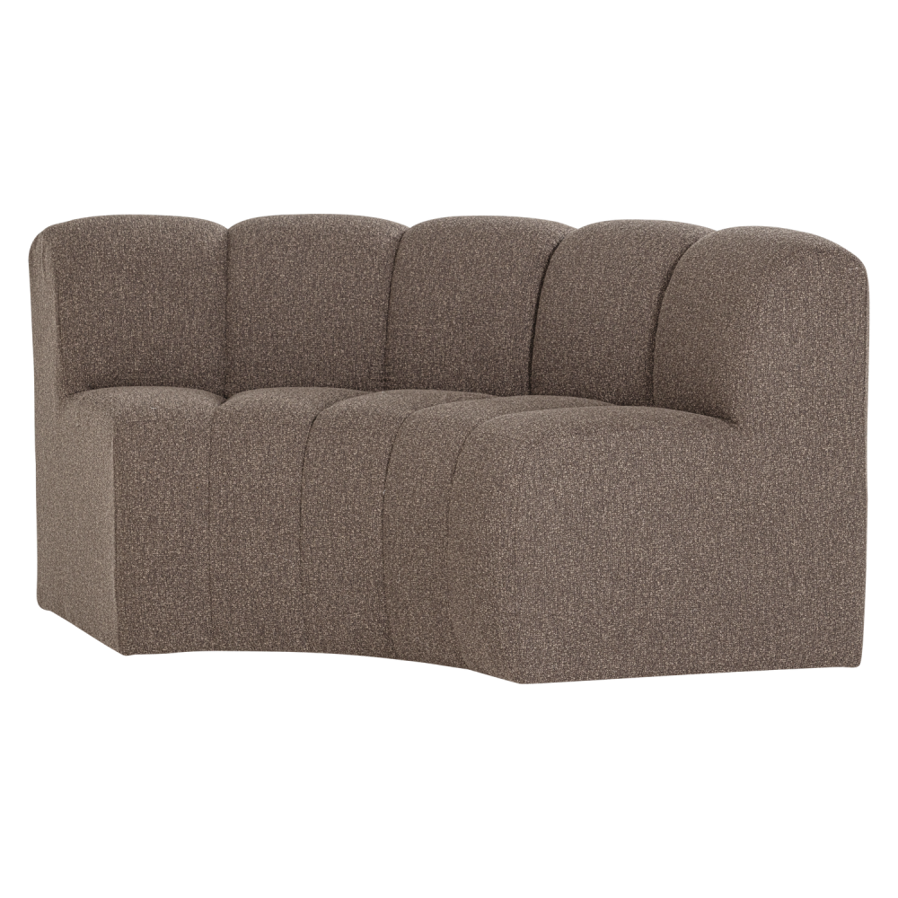 MOJO EETBANK HALFRONDE HOEK RUGLEUNING BOUCLE BRUIN [fsc]