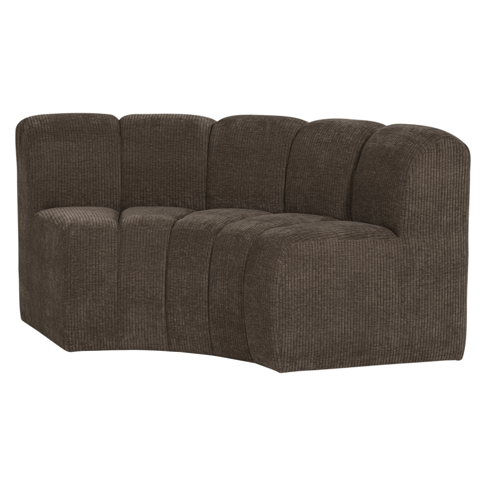 MOJO EETBANK HALFRONDE HOEK RUGLEUNING RIBSTOF BRUIN [fsc]