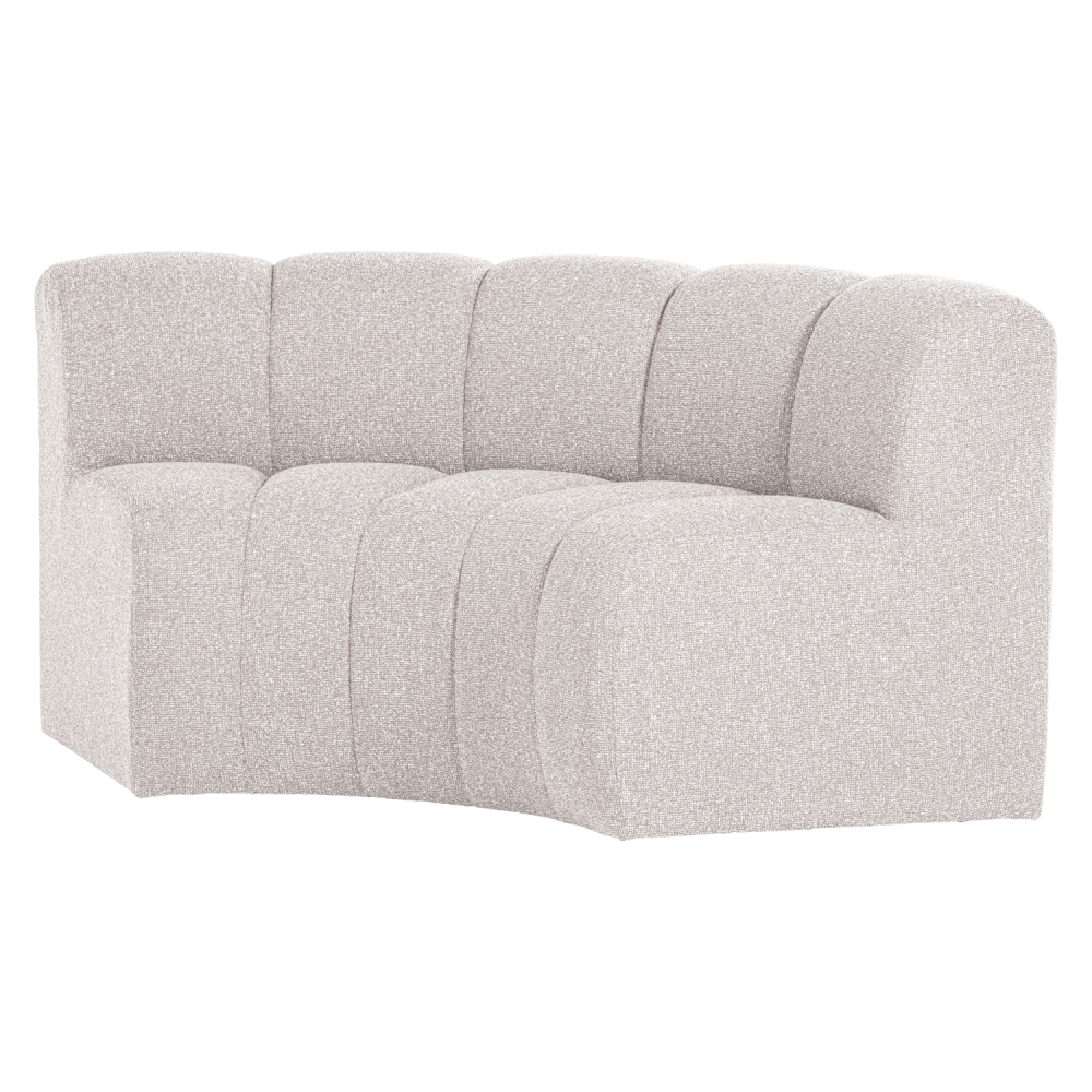 MOJO EETBANK HALFRONDE HOEK RUGLEUNING BOUCLE ECRU [fsc]