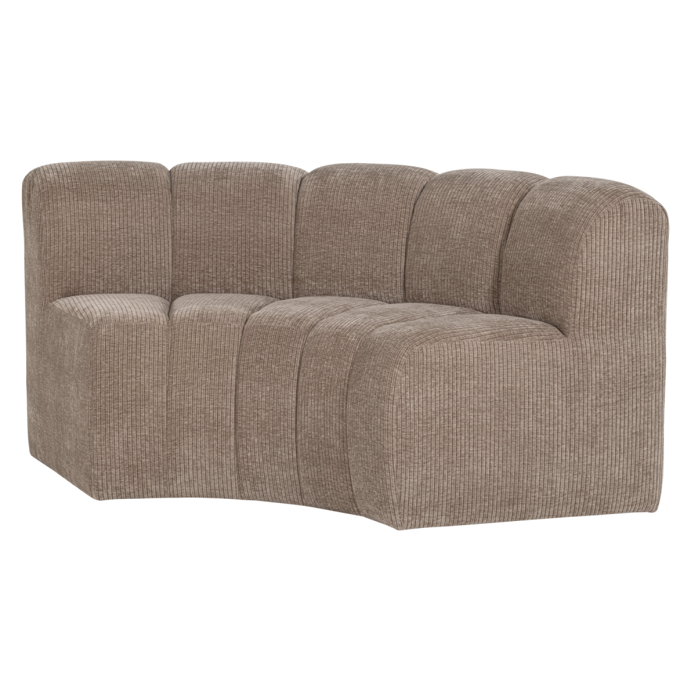 MOJO EETBANK HALFRONDE HOEK RUGLEUNING RIB DONKERZAND [fsc]