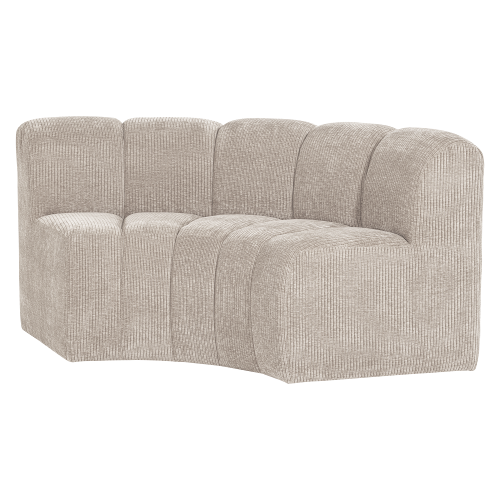 MOJO EETBANK HALFRONDE HOEK RUGLEUNING RIB ECRU [fsc]