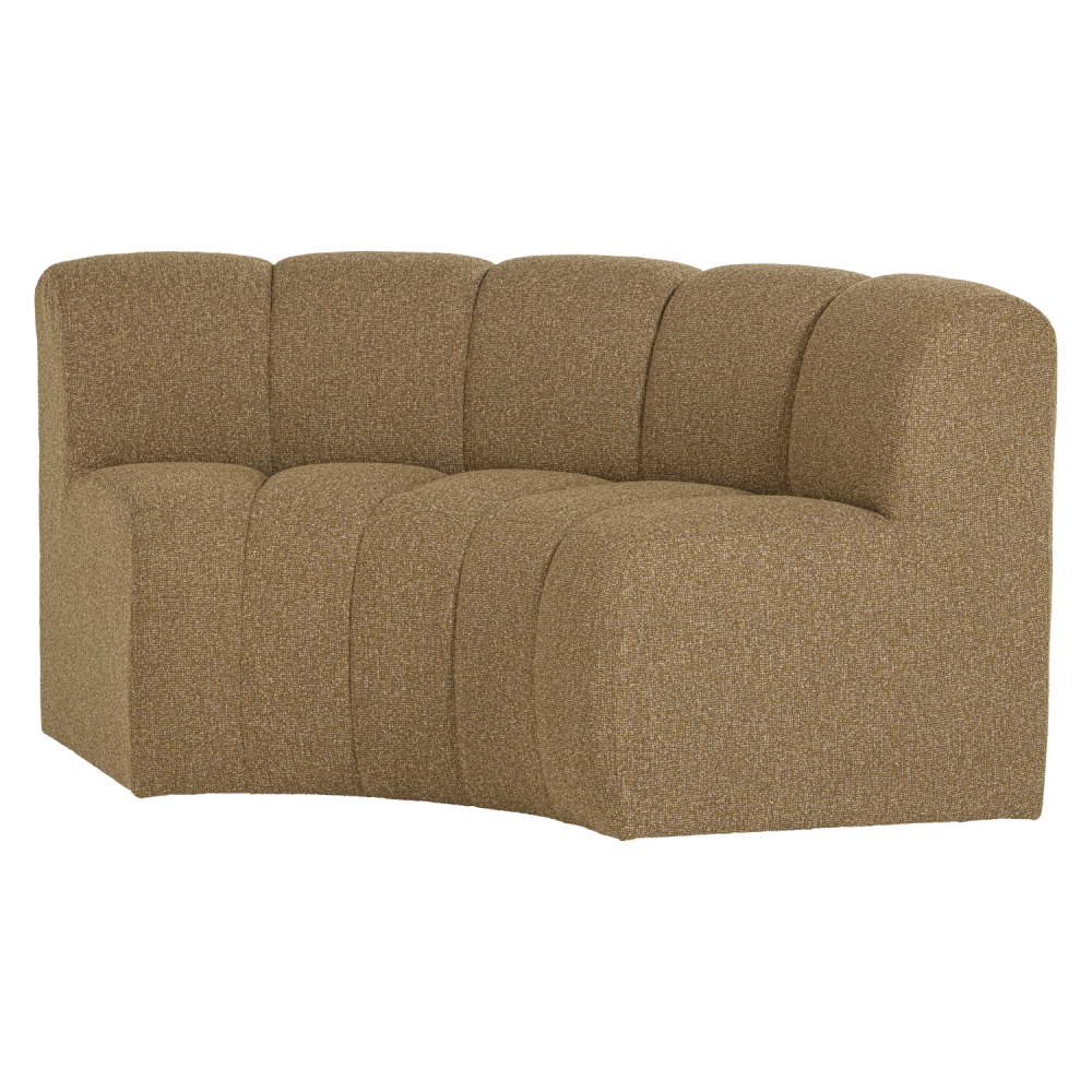 MOJO EETBANK HALFRONDE HOEK LEUNING BOUCLE GEELBRUIN [fsc]