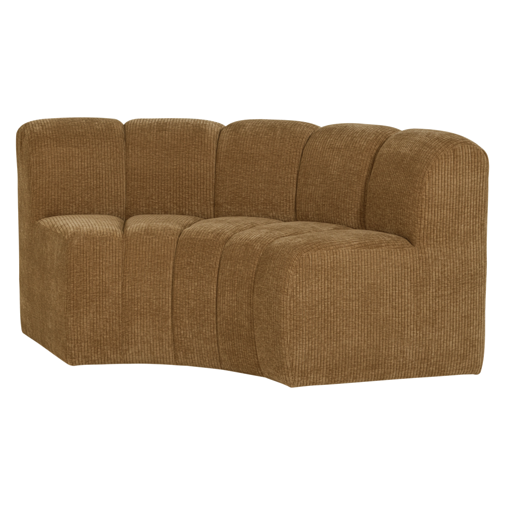 MOJO EETBANK HALFRONDE HOEK RUGLEUNING RIB HONINGGEEL [fsc]