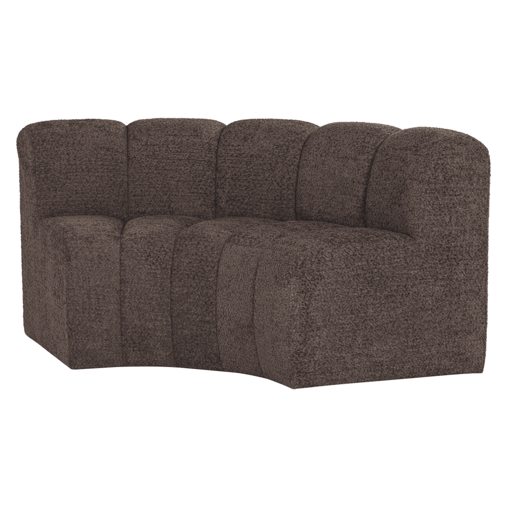 MOJO EETBANK HALFRONDE HOEK RUGLEUNING WOLLIG BRUIN [fsc]