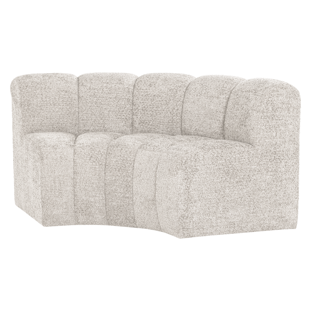 MOJO EETBANK HALFRONDE HOEK RUGLEUNING WOLLIG ECRU [fsc]