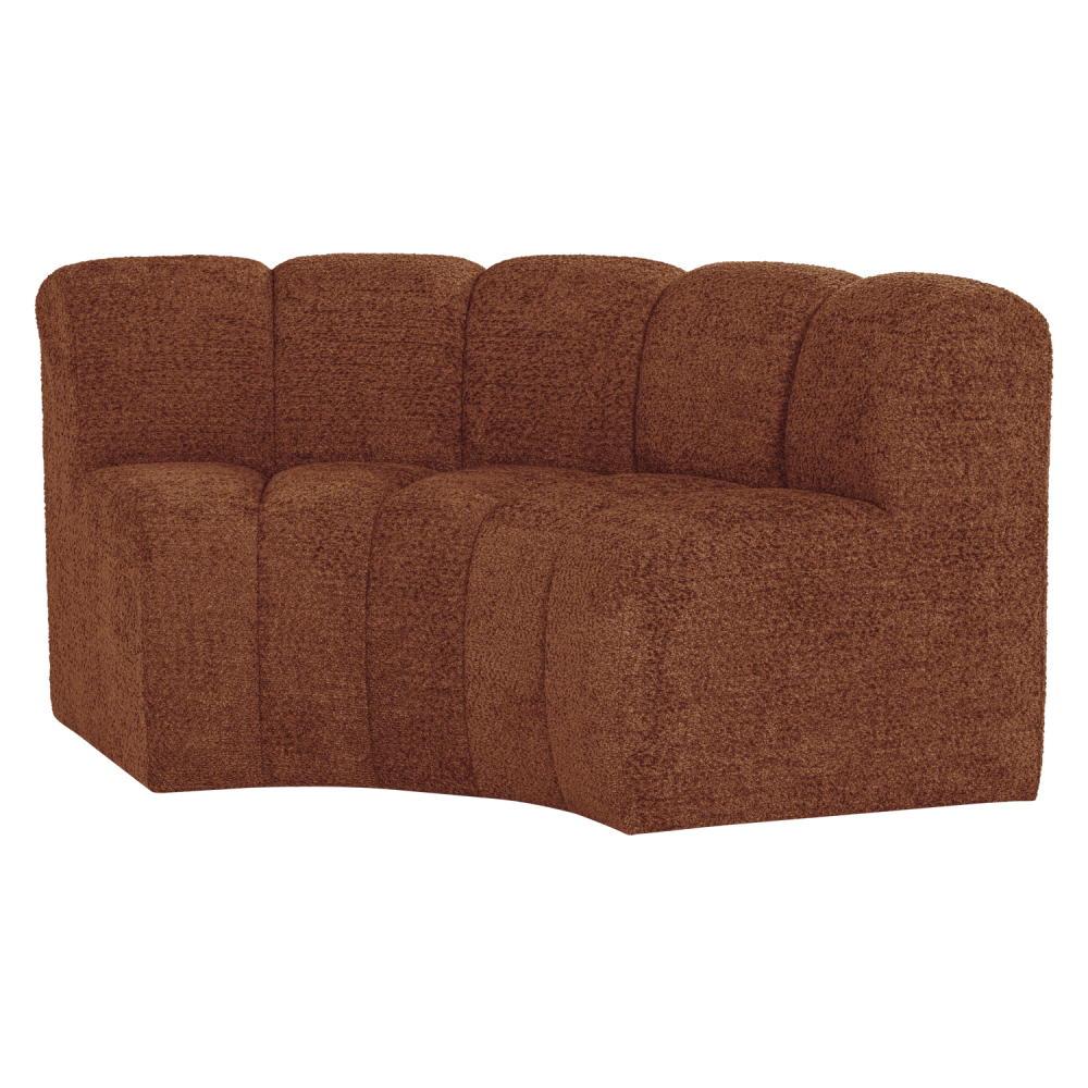 MOJO EETBANK HALFRONDE HOEK LEUNING WOLLIG ROESTBRUIN [fsc]