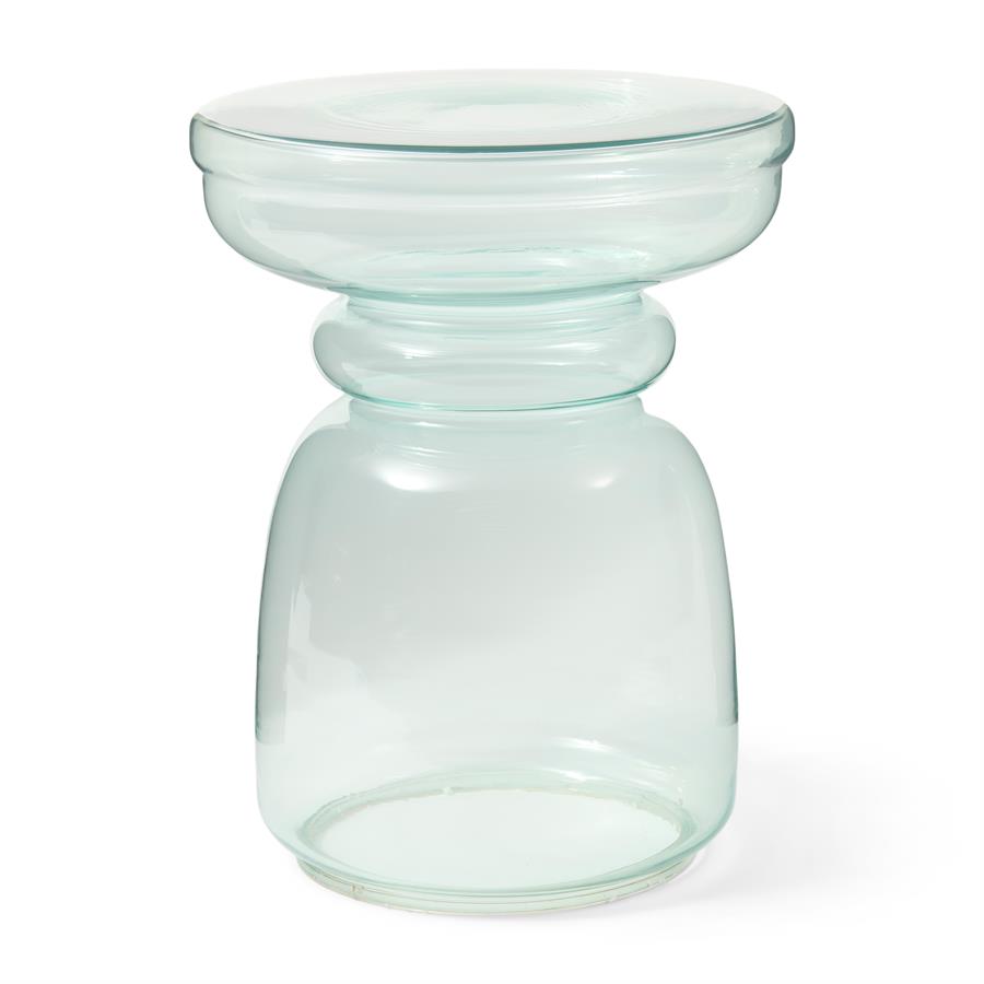 Venice Glass End Table, Aqua