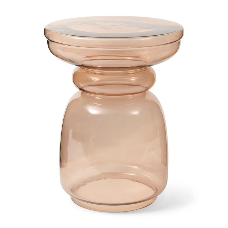 Venice Glass End Table, Taupe