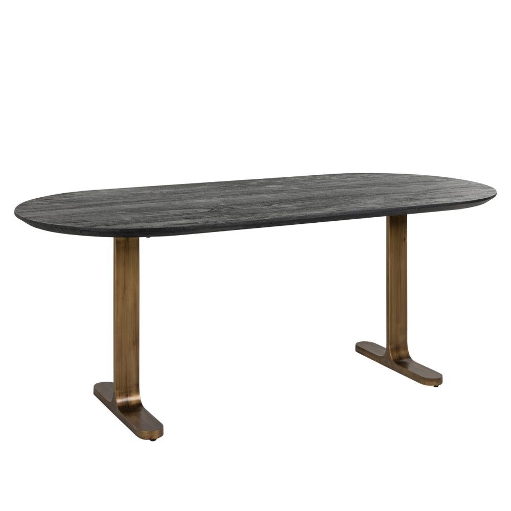 Eettafel Revelin black/gold 200