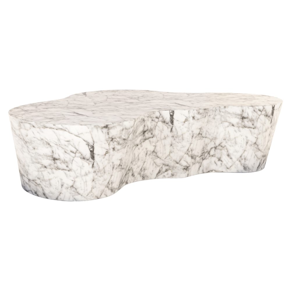 Buiten salontafel Rockyard white marble look