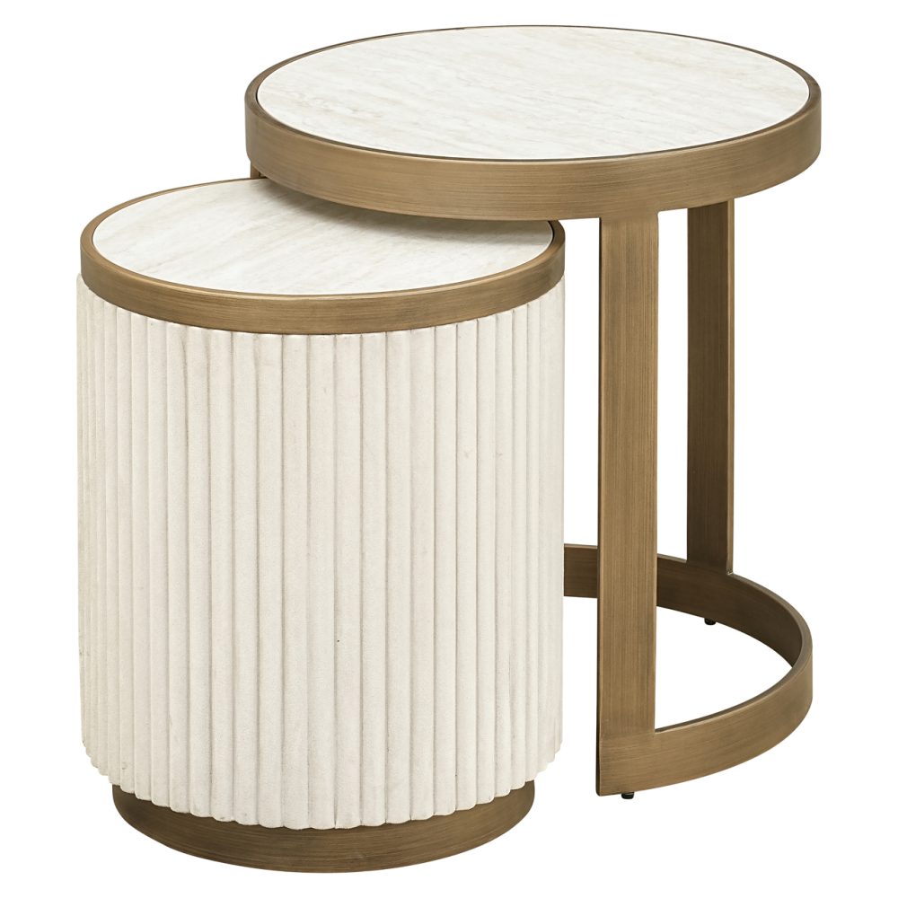 Bijzettafel Tivoli white (Set of 2)