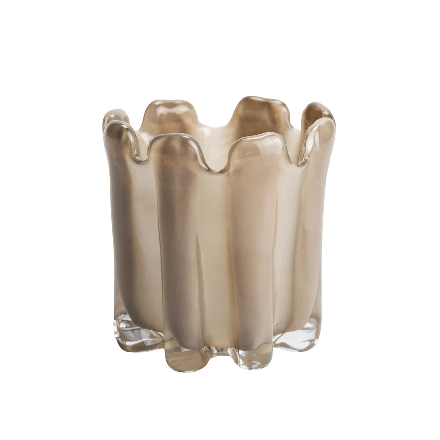 Waxinelichthouder Gramma 15x15 cm - taupe