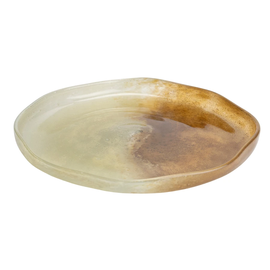 Schaal Tauraco 30x4 cm - beige/bruin