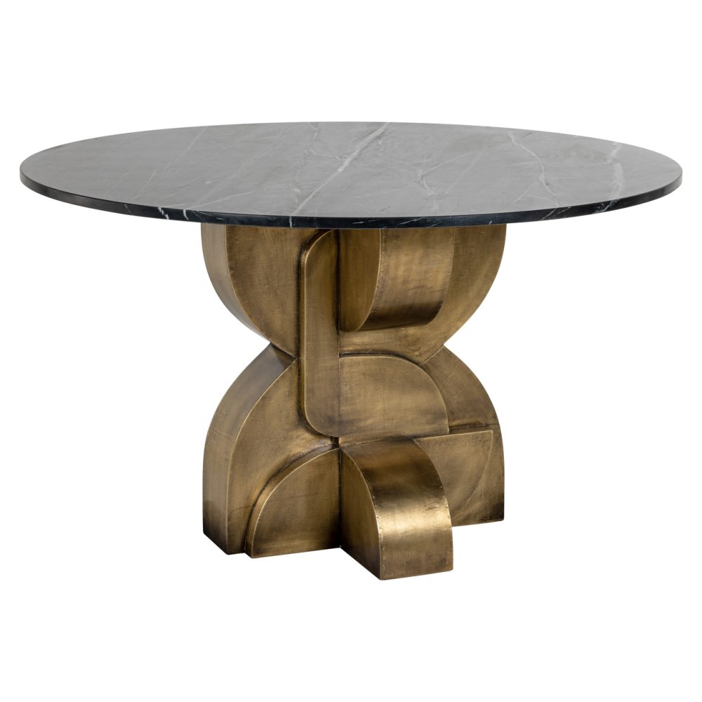 Eettafel Maddox black/gold 130Ø