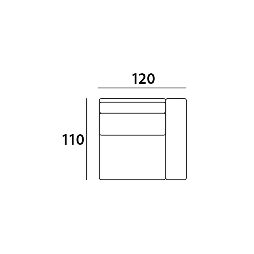Bank Bolica cayenne ecru 1 seat arm right
