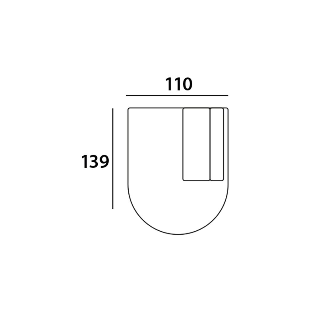 Bank Bolica cayenne ecru ottoman right