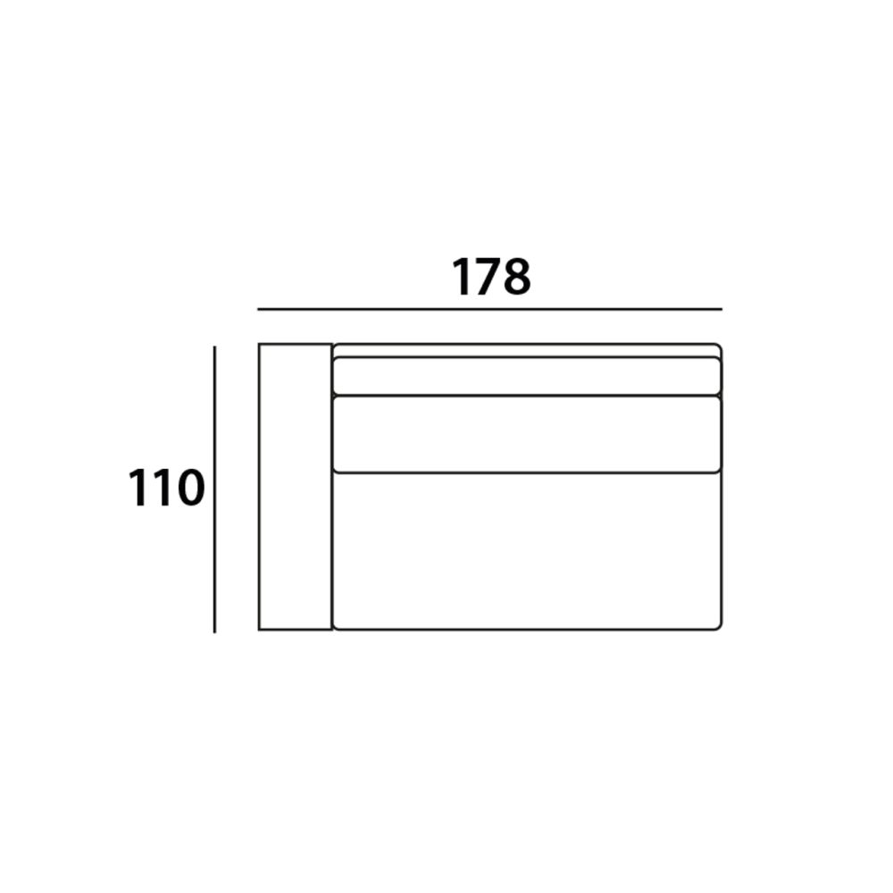 Bank Bolica customized 2 seat arm left