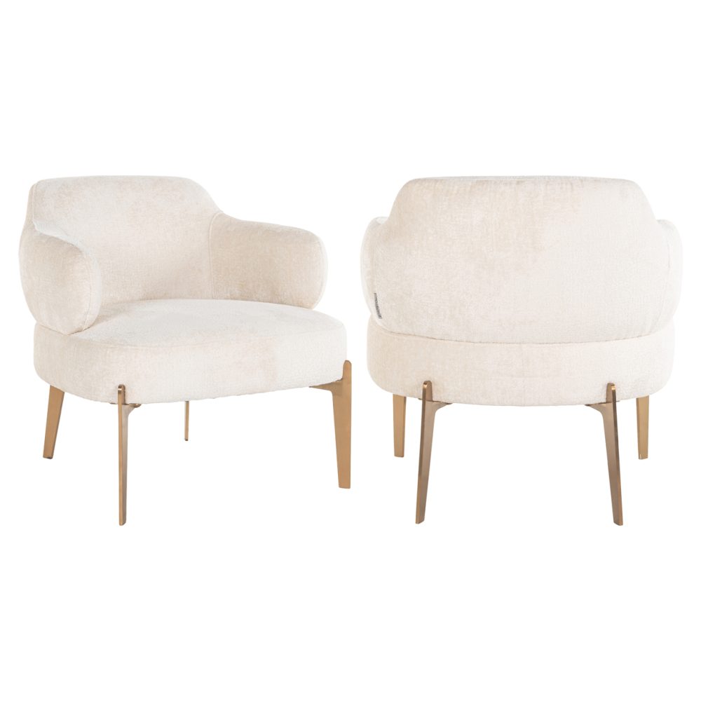 Lounge stoel Venus white chenille