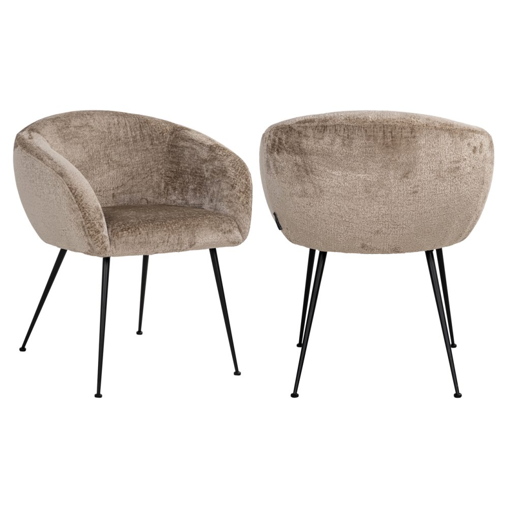 Eetkamerstoel Ruby taupe chenille