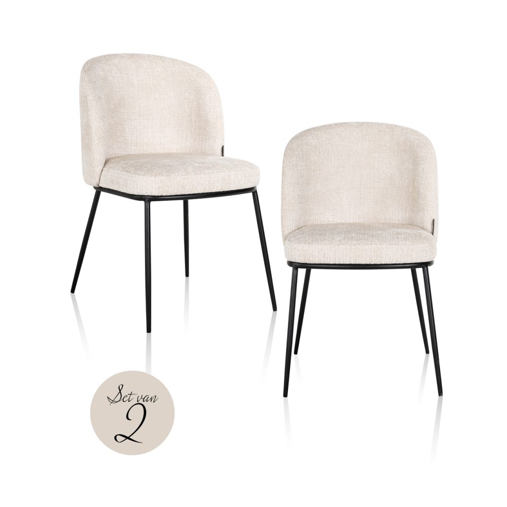 Eetkamerstoel Elvi niagara beige fire retardant (Set of 2)