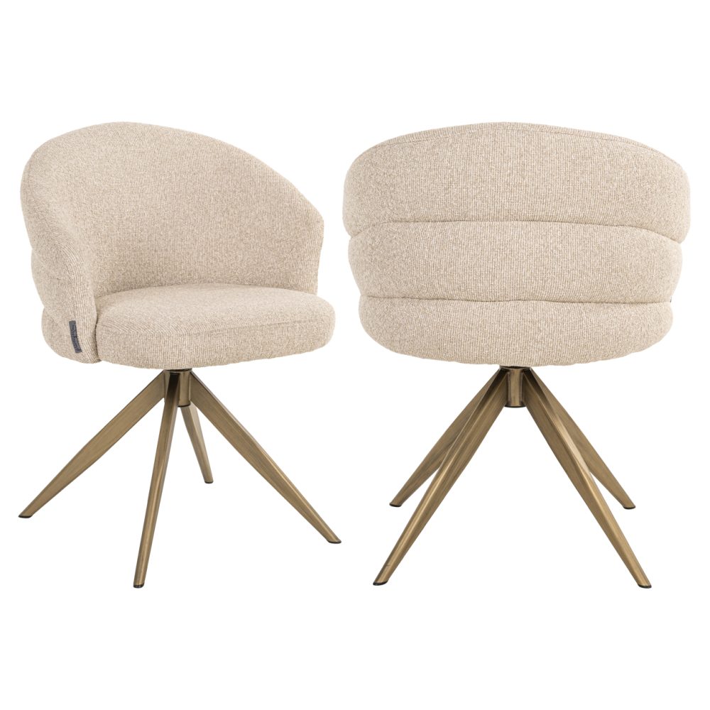 Eetkamerstoel Zendaya biscotti swivel fire retardant