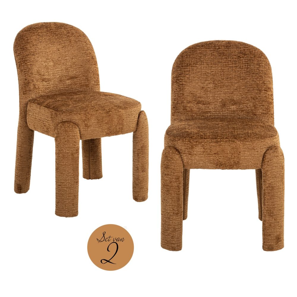 Eetkamerstoel Brandi cognac fusion (Set of 2)