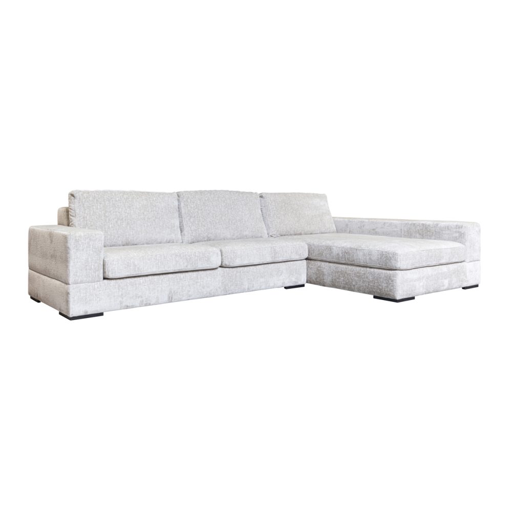 Bank Pasha pearl island 3-seater + lounge right fully upholstered