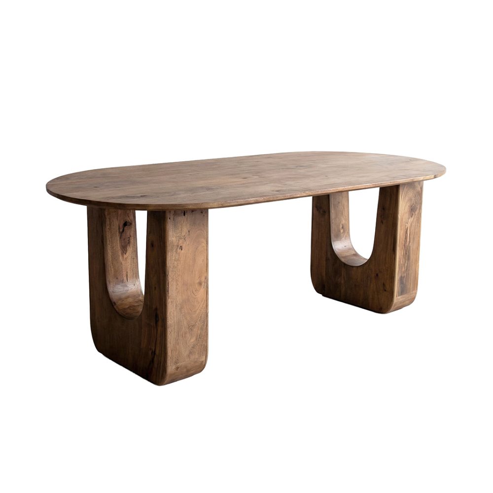 Eetkamertafel Alec - Nature Smooth - Mangohout - 220 cm - Organisch