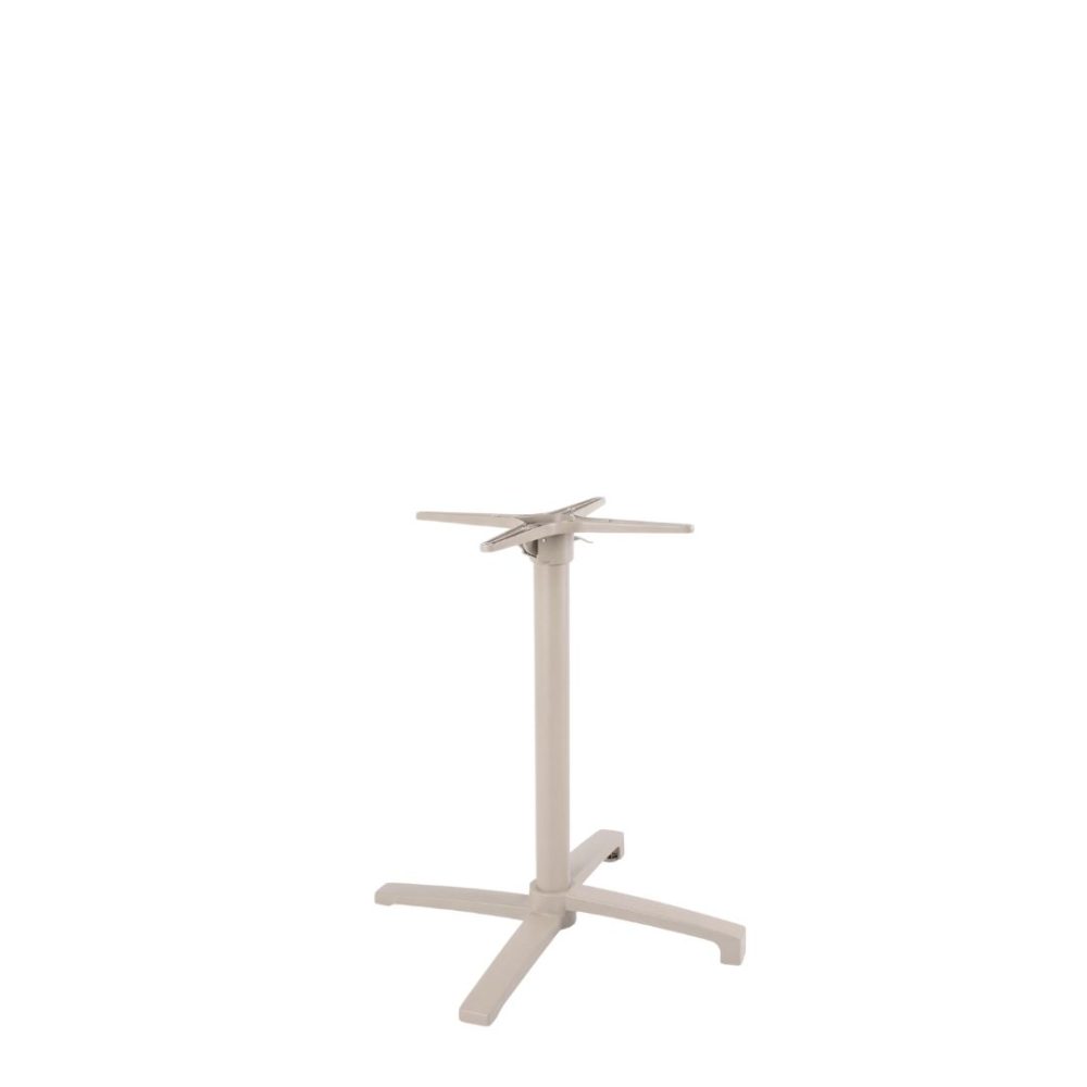 Eetkamertafel Tafelpoot Vouwbaar - Taupe - Metaal - 4-Poot