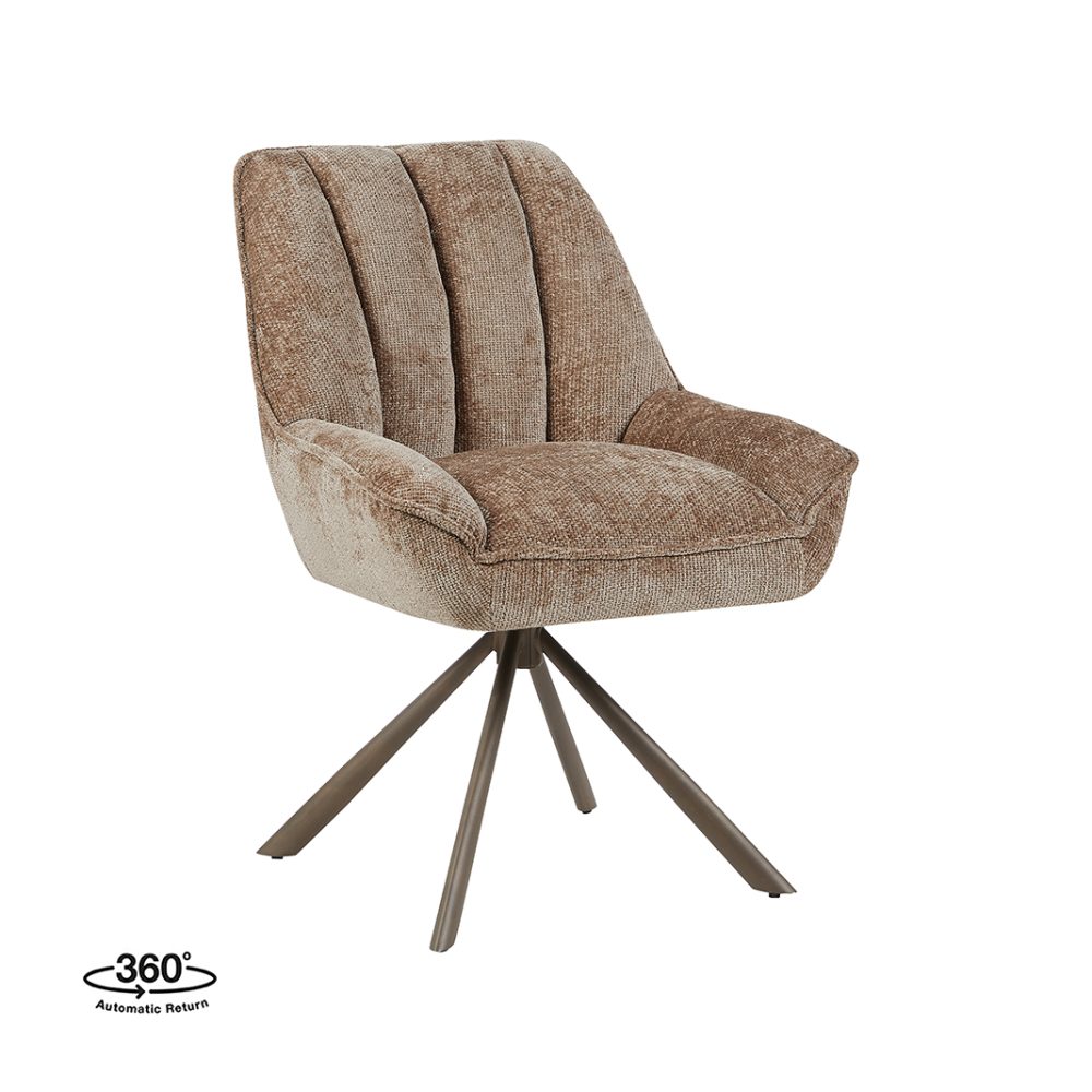 Eetkamerstoel Reims - Taupe - Haga - Brons Metalen Frame