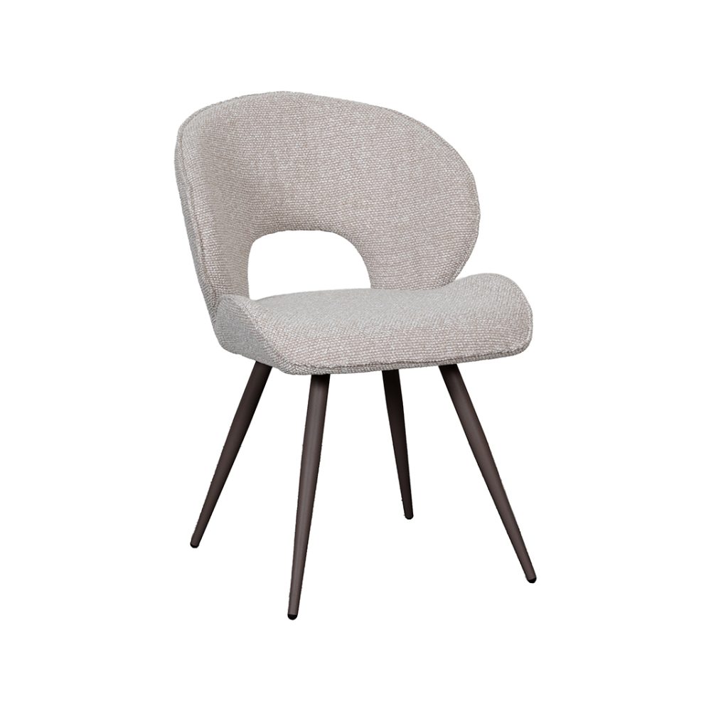 Eetkamerstoel Sakura - Naturel - Royal Boucle - Brons Metalen Frame