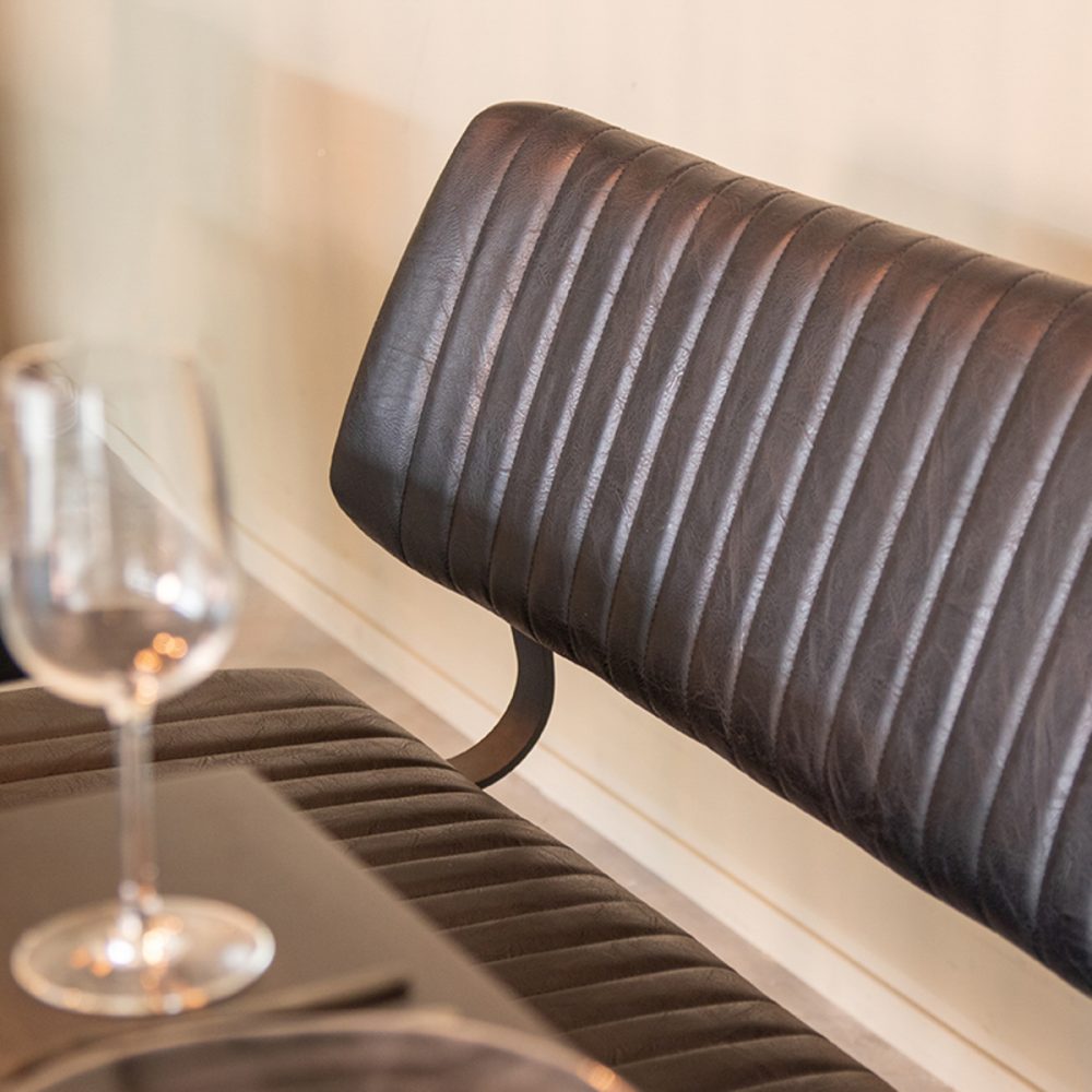 Eetkamerbank Gusto - Donkerbruin - Kunstleder - 120 cm