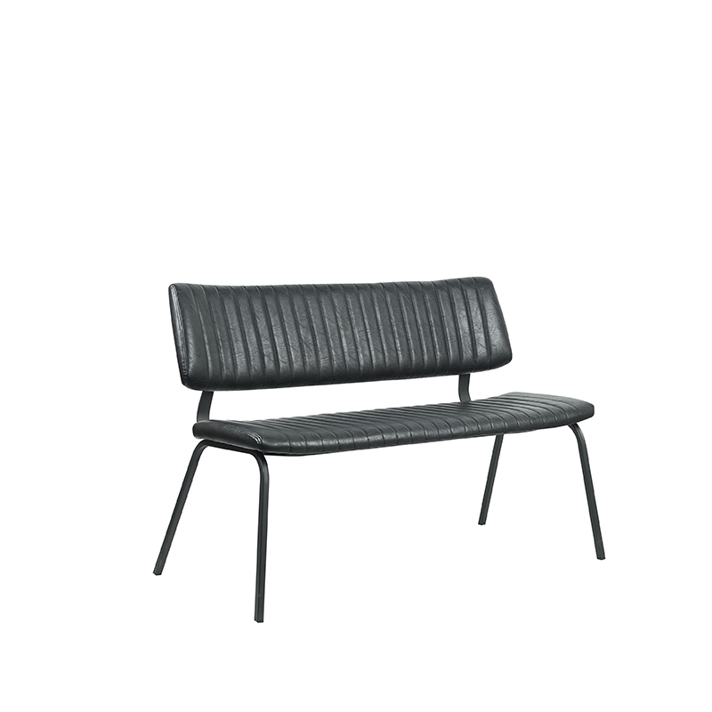 Eetkamerbank Gusto - Zwart - Kunstleder - 120 cm