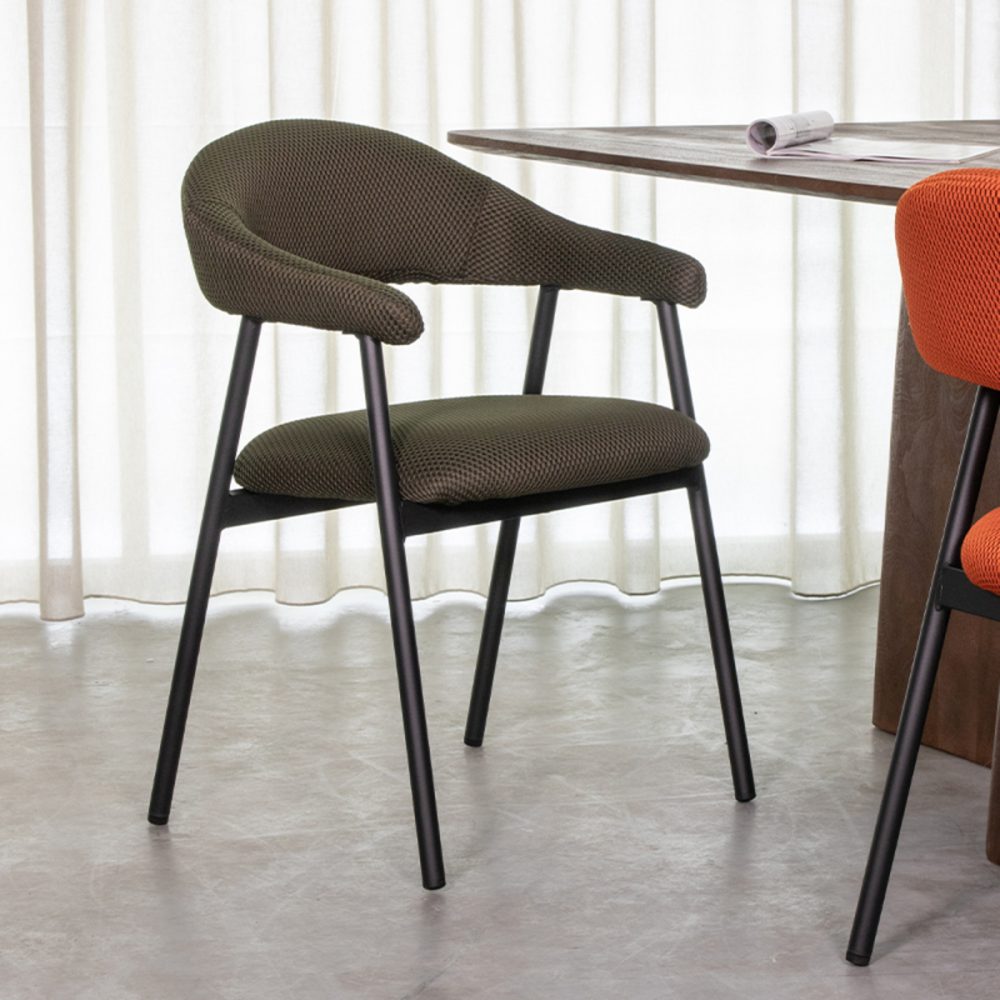 Eetkamerstoel Amaze - Hunter - Breathe - Zwart Metalen Frame
