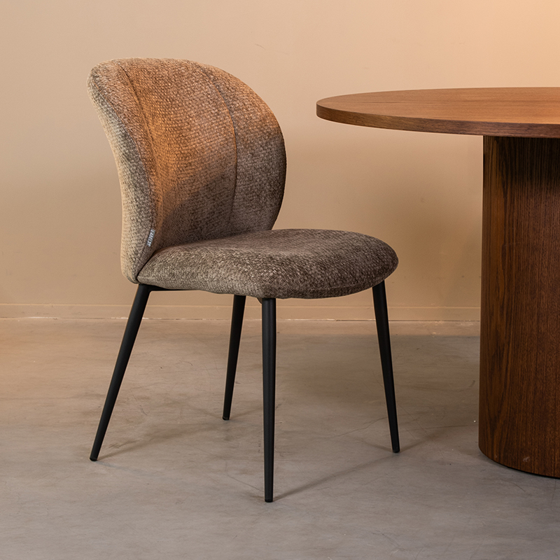 Eetkamerstoel Vino - Hunter - Elite - Zwart Metalen Frame