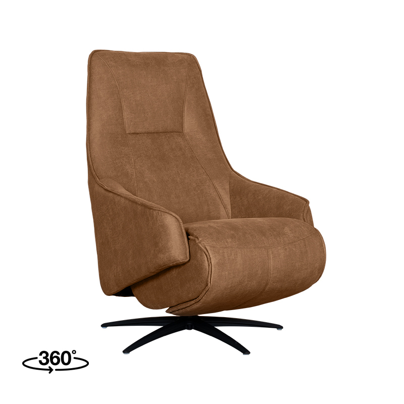 Fauteuil Odense - Cognac - Micro Suede - 2-Motorig