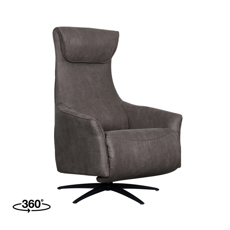 Fauteuil Lund - Antraciet - Micro Suede - 2-Motorig - Met Massagefunctie