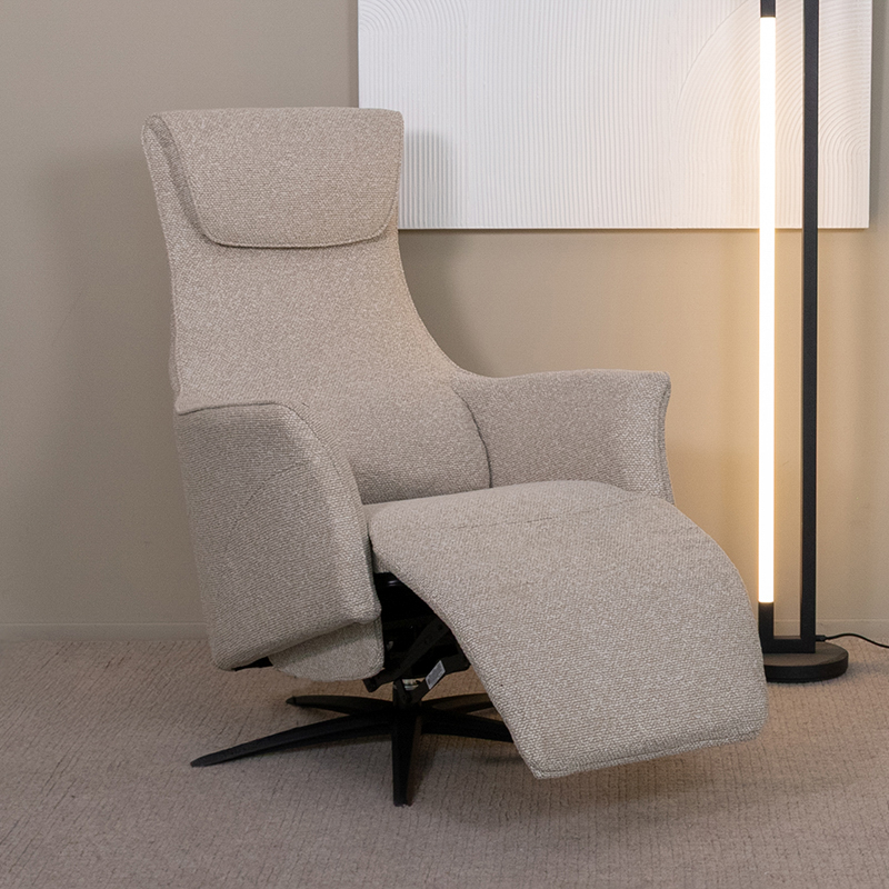 Fauteuil Lund - Naturel - Royal Boucle - 2-Motorig - Met Massagefunctie