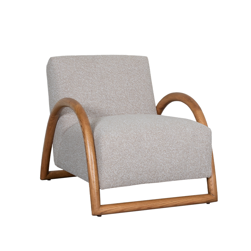 Fauteuil Viggo - Naturel - Royal Boucle - Naturel Houten Frame