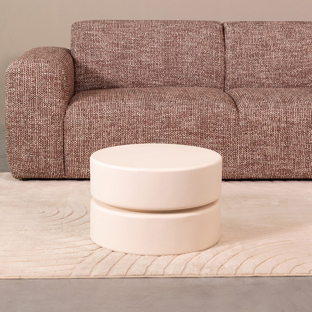 Salontafel Milly - Soft Sand - Mangohout - 50 cm - Rond