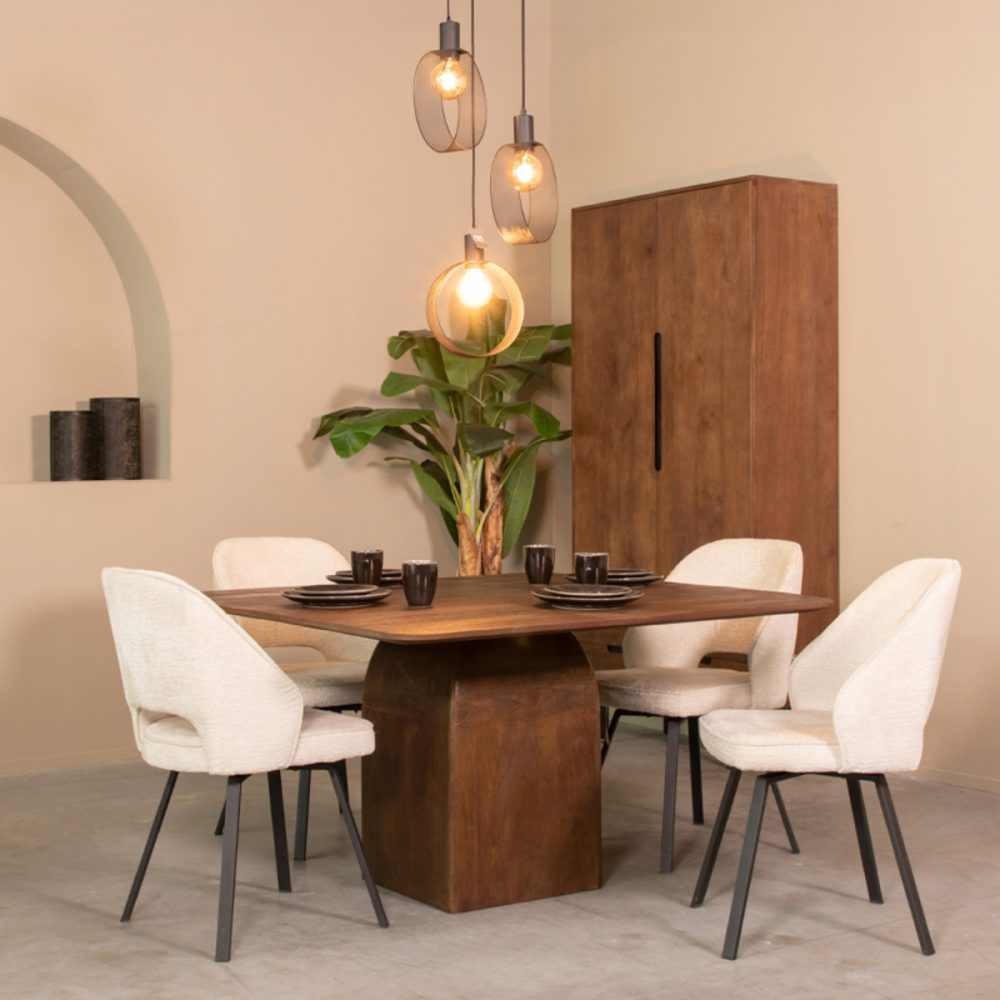 Eetkamertafel Ingo - Espresso - Mangohout - 140 cm - Rond