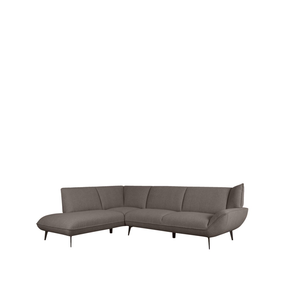 Hoekbank Pesaro - Bruin - Boucle - Links Voorstaand