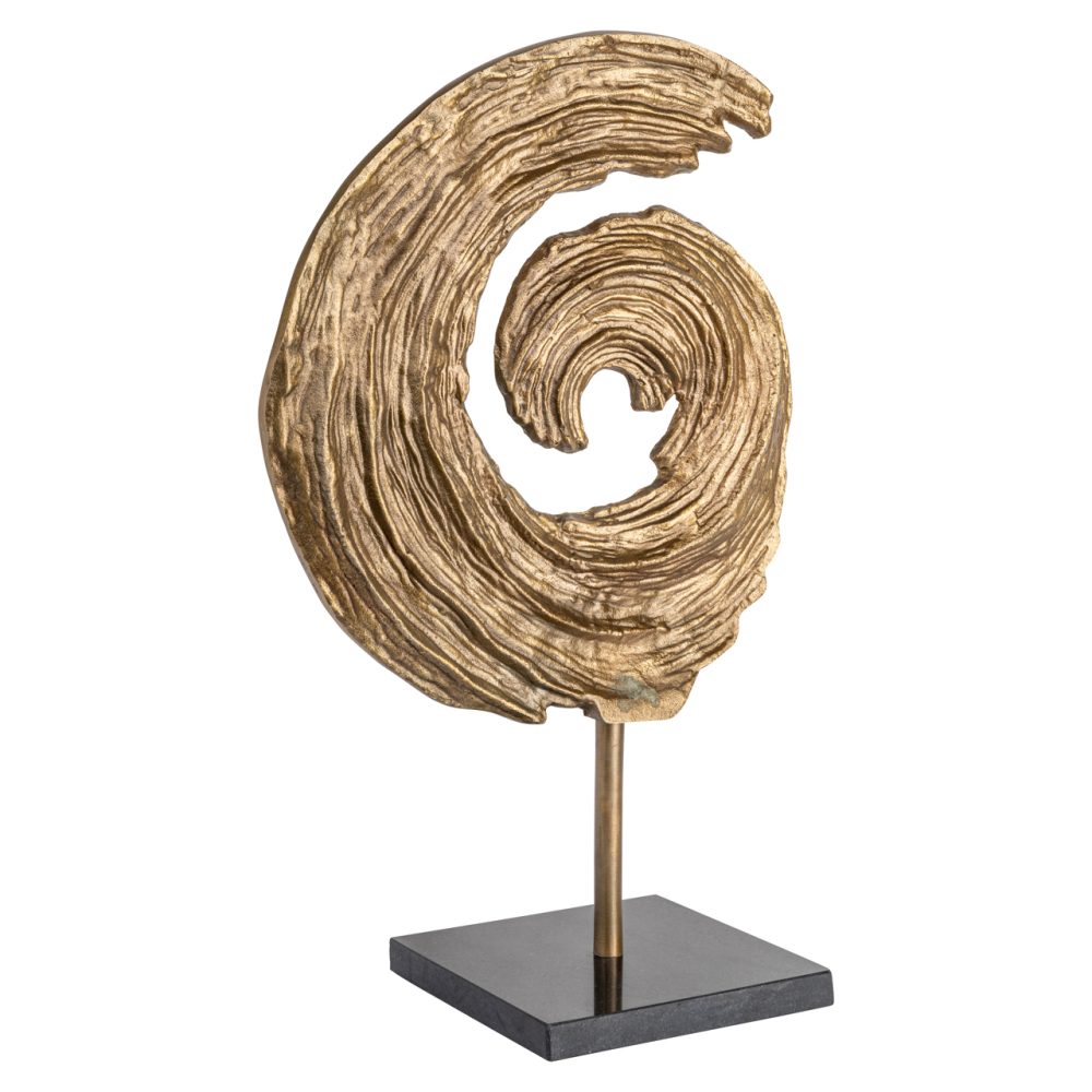 Decoratief object Swirl brass antique large