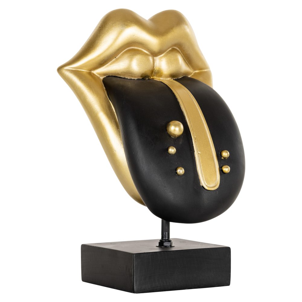 Decoratief object Tongue black/gold