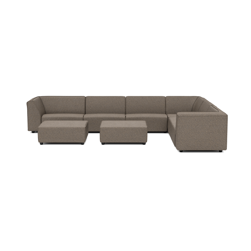Chill loungeset 10-zits hoek + 2 hockers (rechts) Charcoal