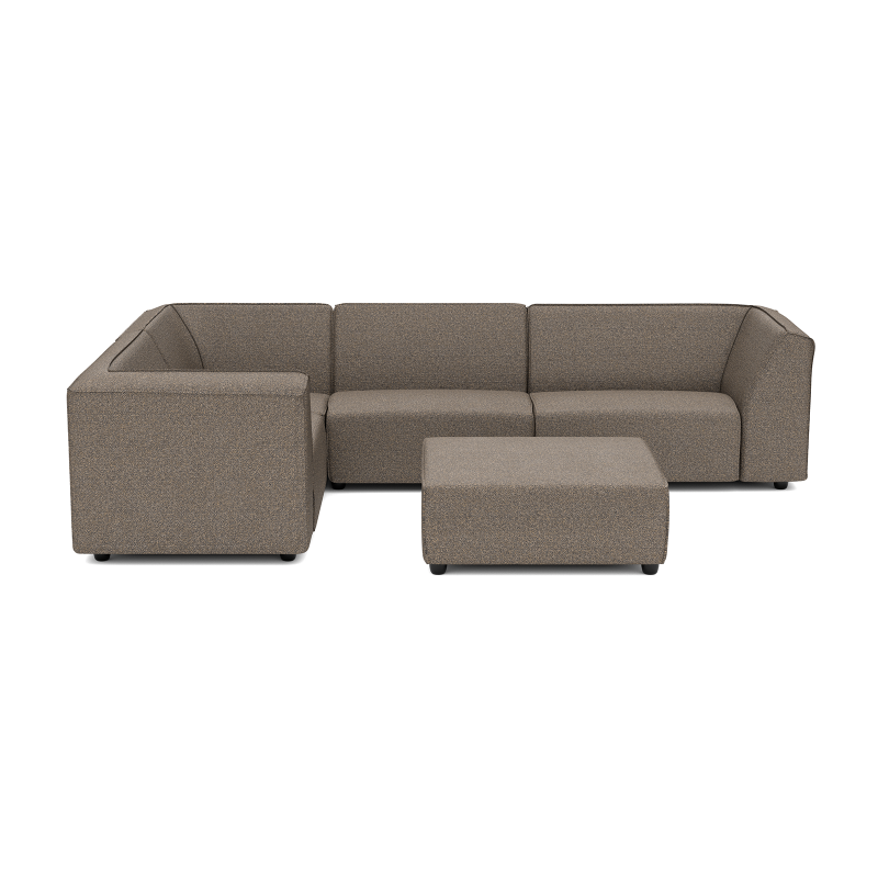 Chill loungeset 6-zits hoek + hocker (links) Charcoal
