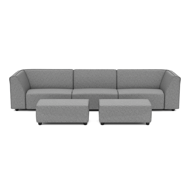Chill loungeset 6-zits + 2 hockers small Steel