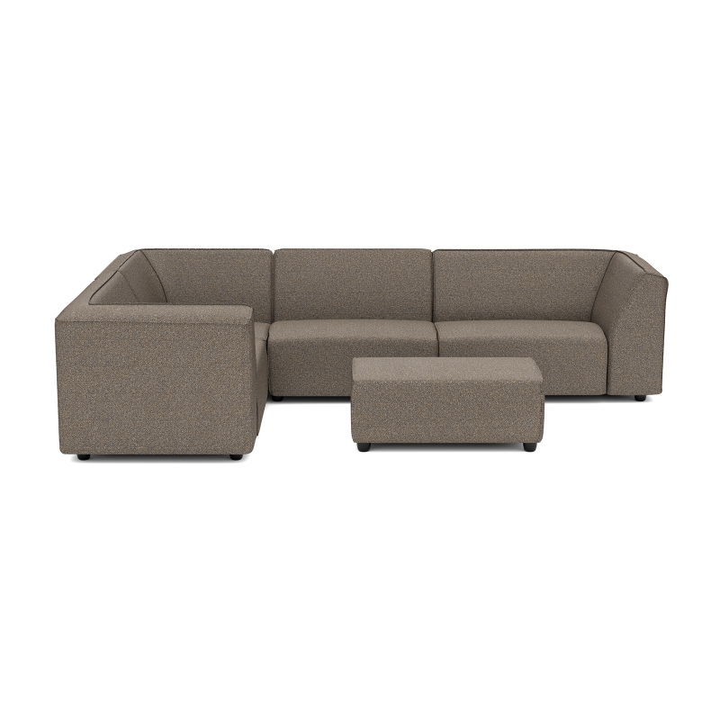 Chill loungeset 6-zits hoek + hocker small (links) Charcoal