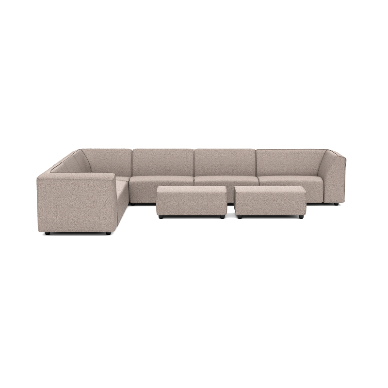 Chill loungeset 10-zits hoek + 2 hockers S (L) Light Taupe